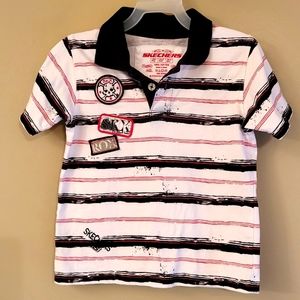 Sketchers striped short sleeved polo shirt